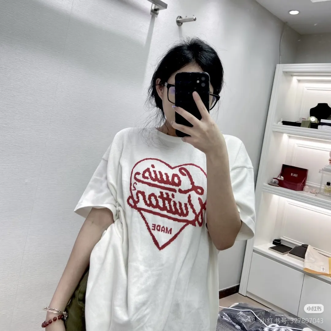 Louis Vuitton/Louis Vuitton love jacquard knitted short sleeves